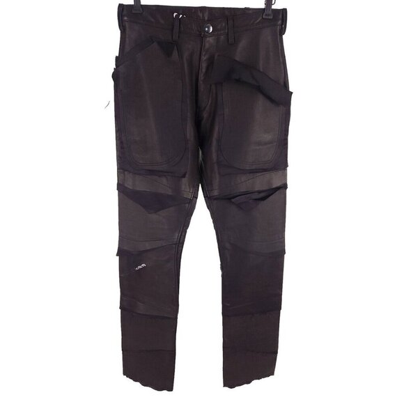Sulvam Scars Horce Leather Trousers Japan 3 S Black Horse - Picture 2 of 16